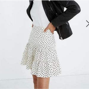Madewell tiered polka dot mini skirt size 00